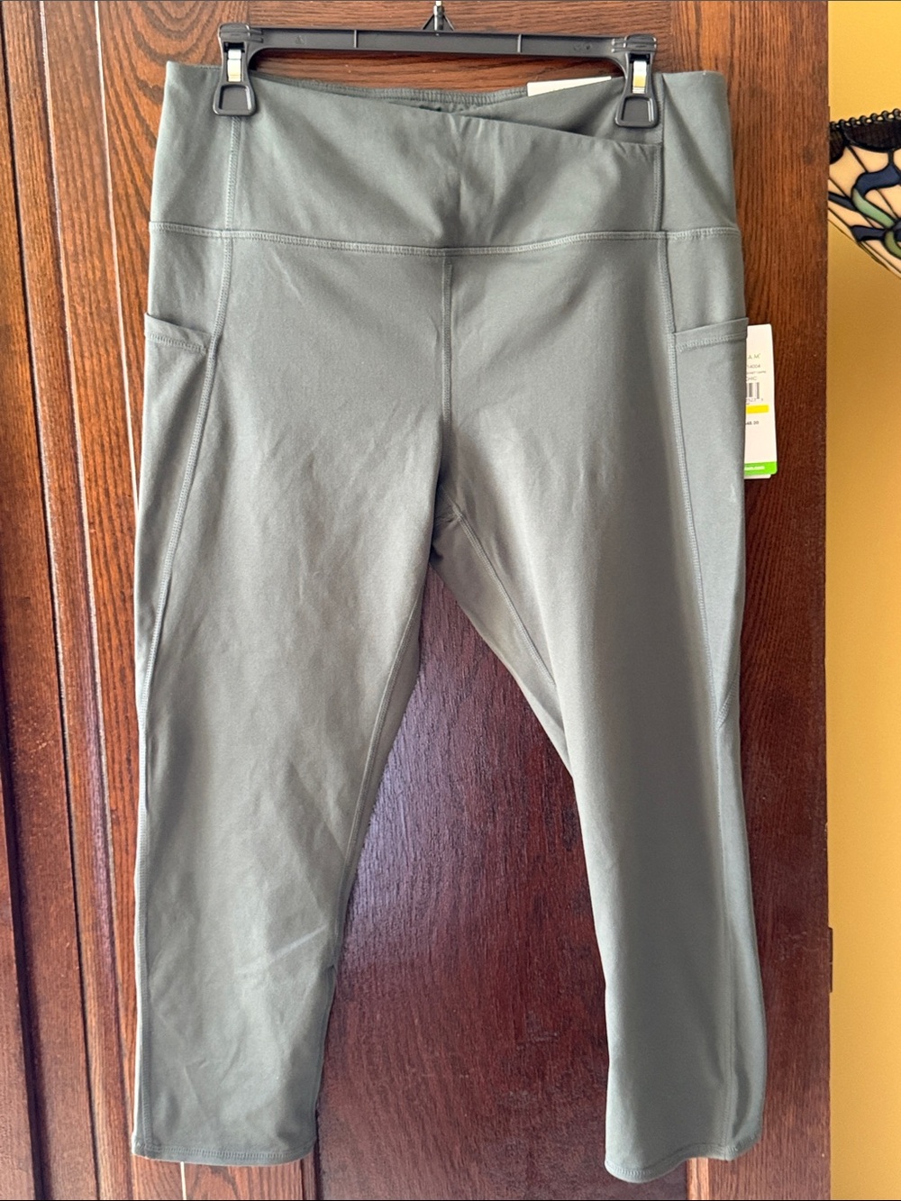 Gaiam Olive Green High-Waist Active Athletic Capri Leggings